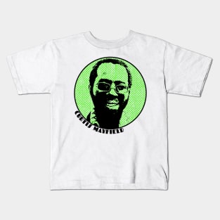 CURTIS MAYFIELD - Funk & Soul Superstar - (Green Print) Kids T-Shirt